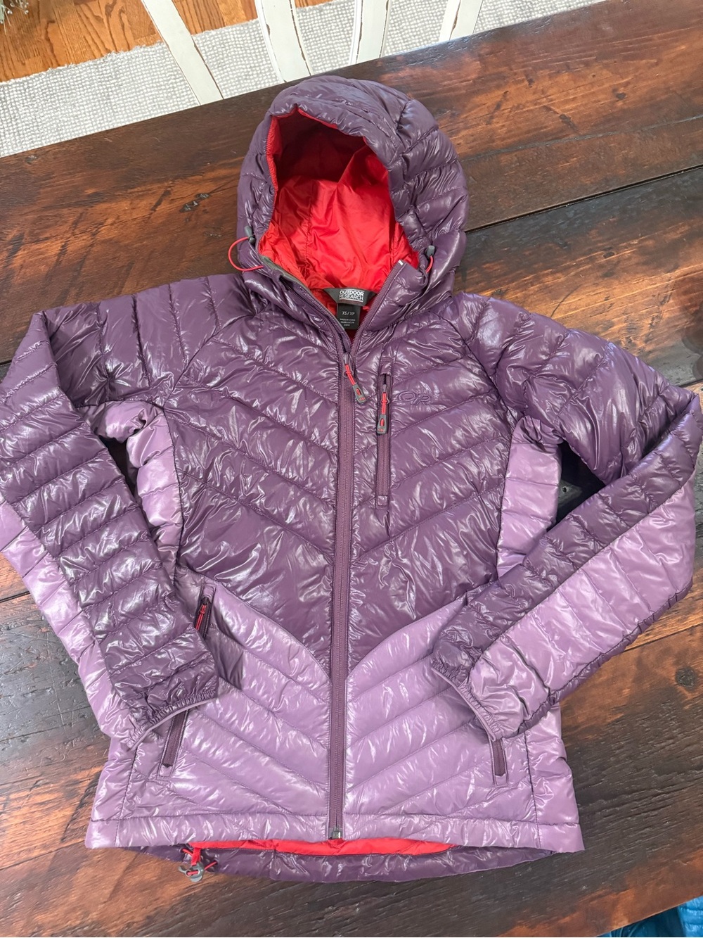Womens- outdoor researchLightweight Quilted Hooded Jacket - Purple